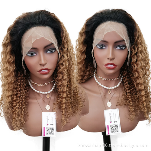 Full wig wholesale human hair vendors raw cambodian hair water wave hd lace frontal wig human hair curly lace front brown wigs